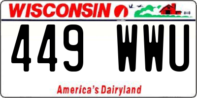 WI license plate 449WWU