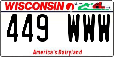WI license plate 449WWW