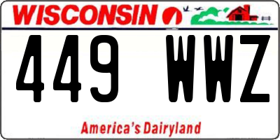 WI license plate 449WWZ