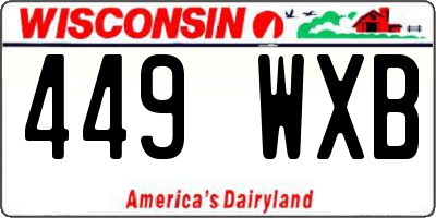 WI license plate 449WXB