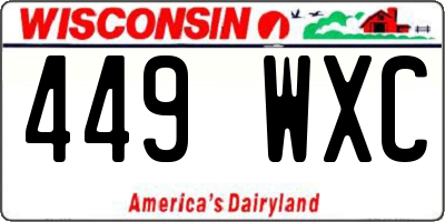 WI license plate 449WXC