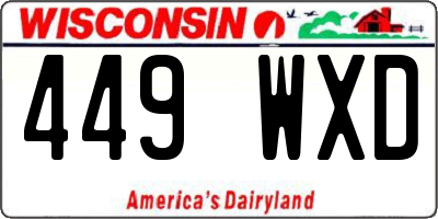 WI license plate 449WXD