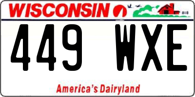 WI license plate 449WXE