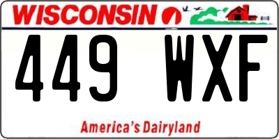 WI license plate 449WXF