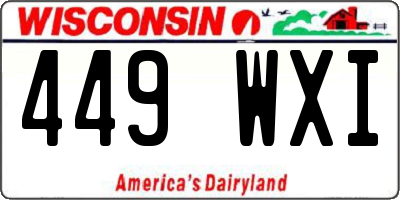 WI license plate 449WXI