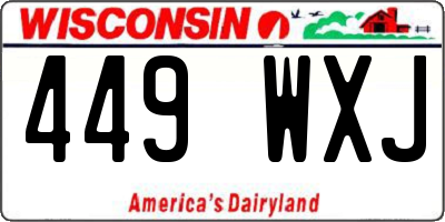 WI license plate 449WXJ