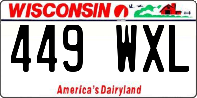 WI license plate 449WXL