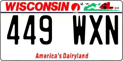 WI license plate 449WXN