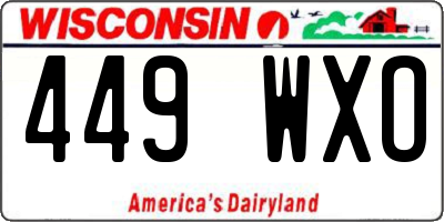 WI license plate 449WXO