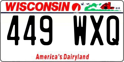 WI license plate 449WXQ