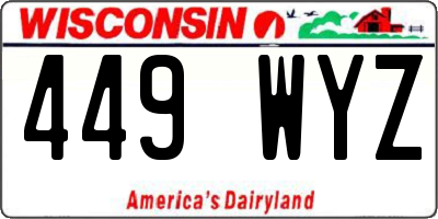 WI license plate 449WYZ