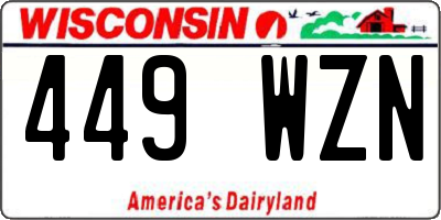 WI license plate 449WZN