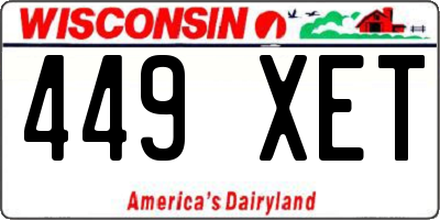 WI license plate 449XET