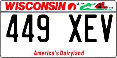 WI license plate 449XEV