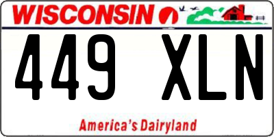 WI license plate 449XLN
