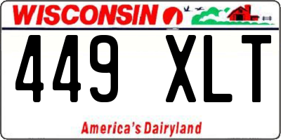 WI license plate 449XLT