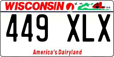WI license plate 449XLX
