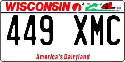 WI license plate 449XMC