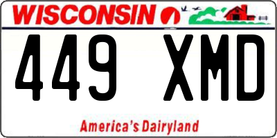 WI license plate 449XMD