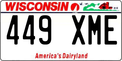 WI license plate 449XME