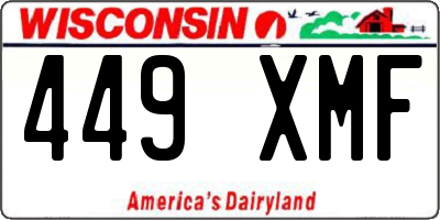 WI license plate 449XMF