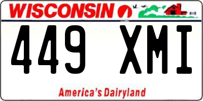 WI license plate 449XMI