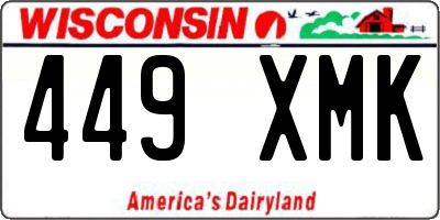 WI license plate 449XMK