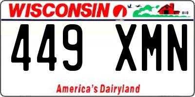 WI license plate 449XMN