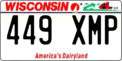 WI license plate 449XMP
