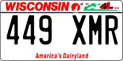 WI license plate 449XMR