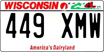 WI license plate 449XMW
