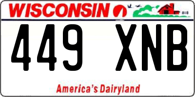 WI license plate 449XNB