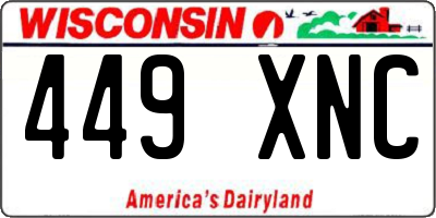 WI license plate 449XNC