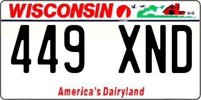 WI license plate 449XND