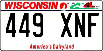 WI license plate 449XNF