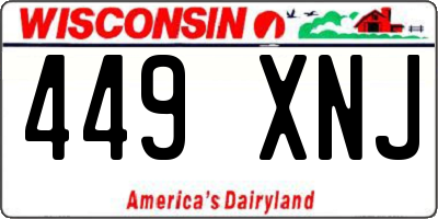 WI license plate 449XNJ