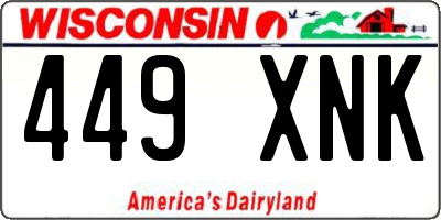 WI license plate 449XNK