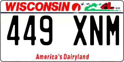 WI license plate 449XNM
