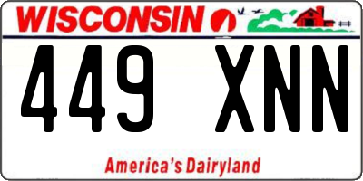 WI license plate 449XNN