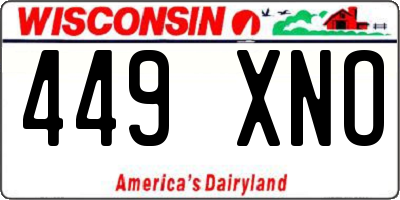 WI license plate 449XNO