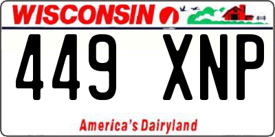 WI license plate 449XNP