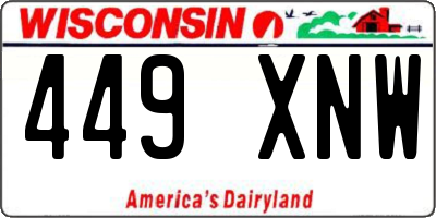 WI license plate 449XNW