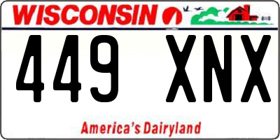WI license plate 449XNX
