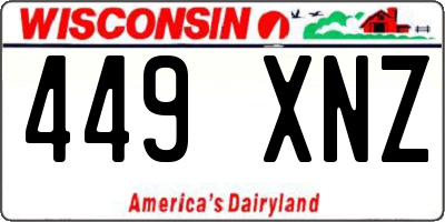 WI license plate 449XNZ