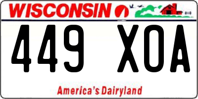 WI license plate 449XOA