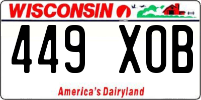 WI license plate 449XOB