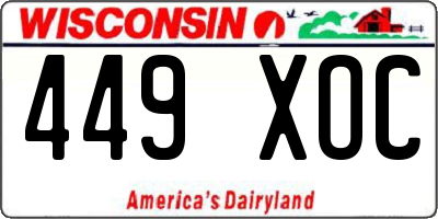 WI license plate 449XOC