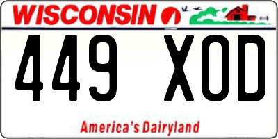 WI license plate 449XOD