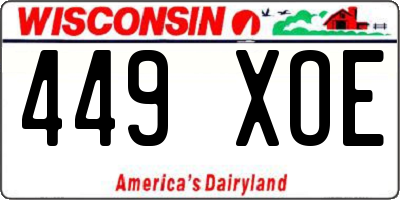 WI license plate 449XOE