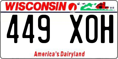 WI license plate 449XOH